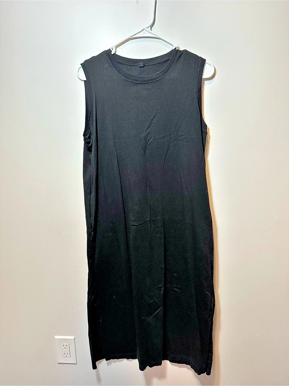 Uniqlo Washable Ribbed Knit Dress (Sleeveless) Black